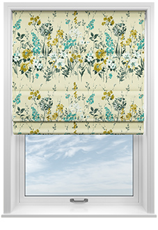 Wild Meadow, Pistachio - Twist&Fit Roman Blind
